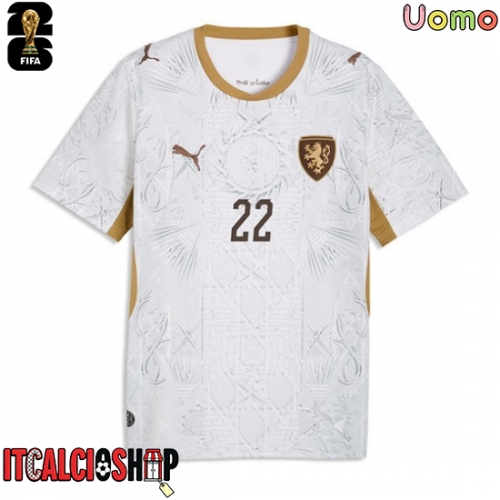 Repubblica Ceca Tomas Soucek #22 Seconda Maglia Mondiali 2026 Manica Corta